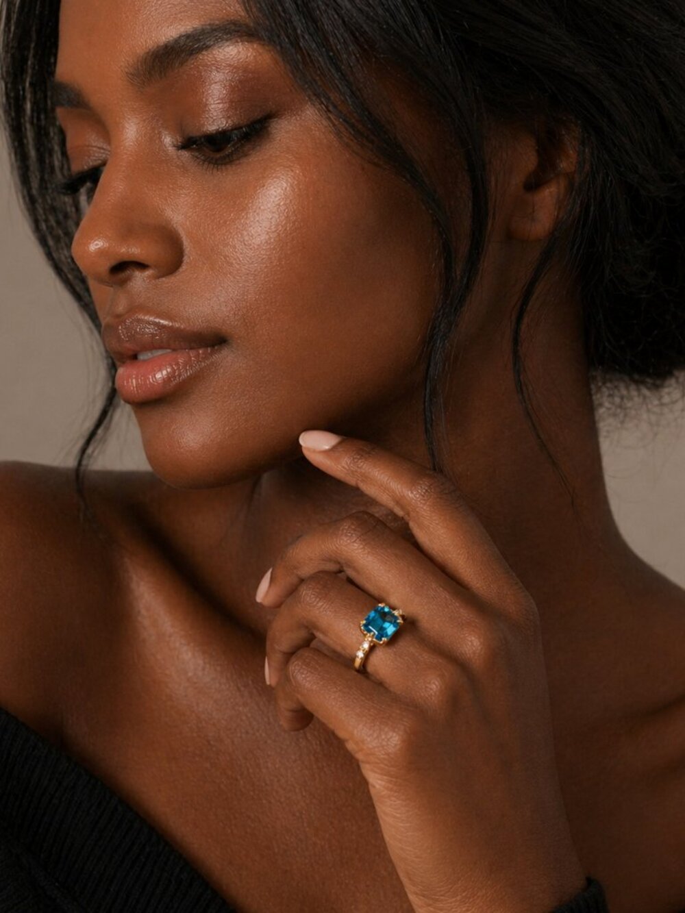 Blue Cubic Zirconia Ring